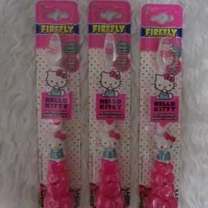 Sanrio HELLO KITTY Firefly standing kids 3D Tooth brush - lot of 3!